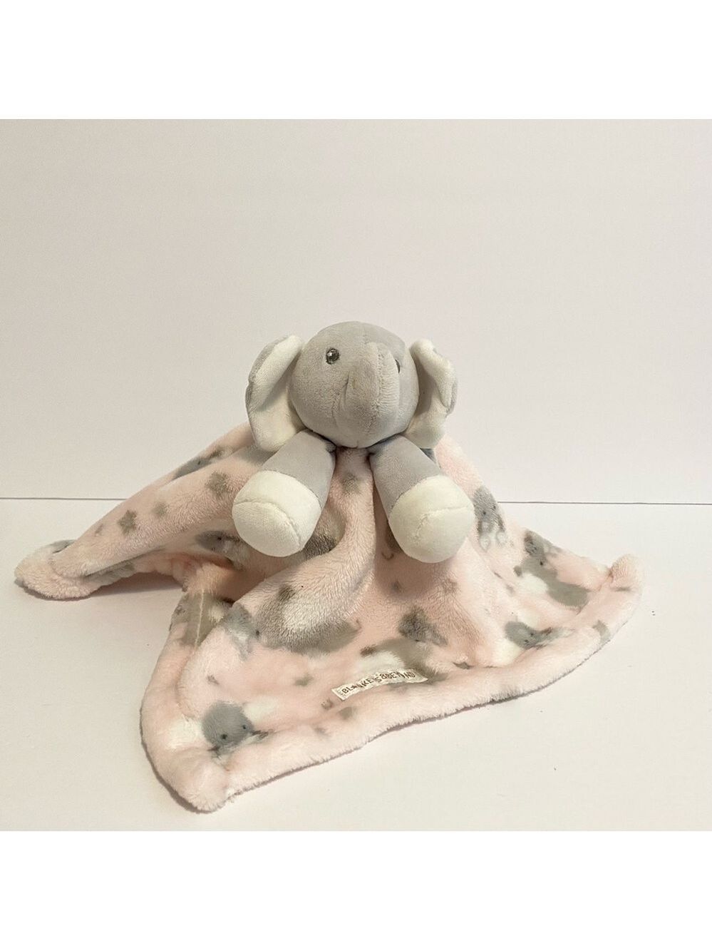 Blankets & Beyond Elephant Lovey Security Blanket Pink Baby Girl Soft Cuddle Toy